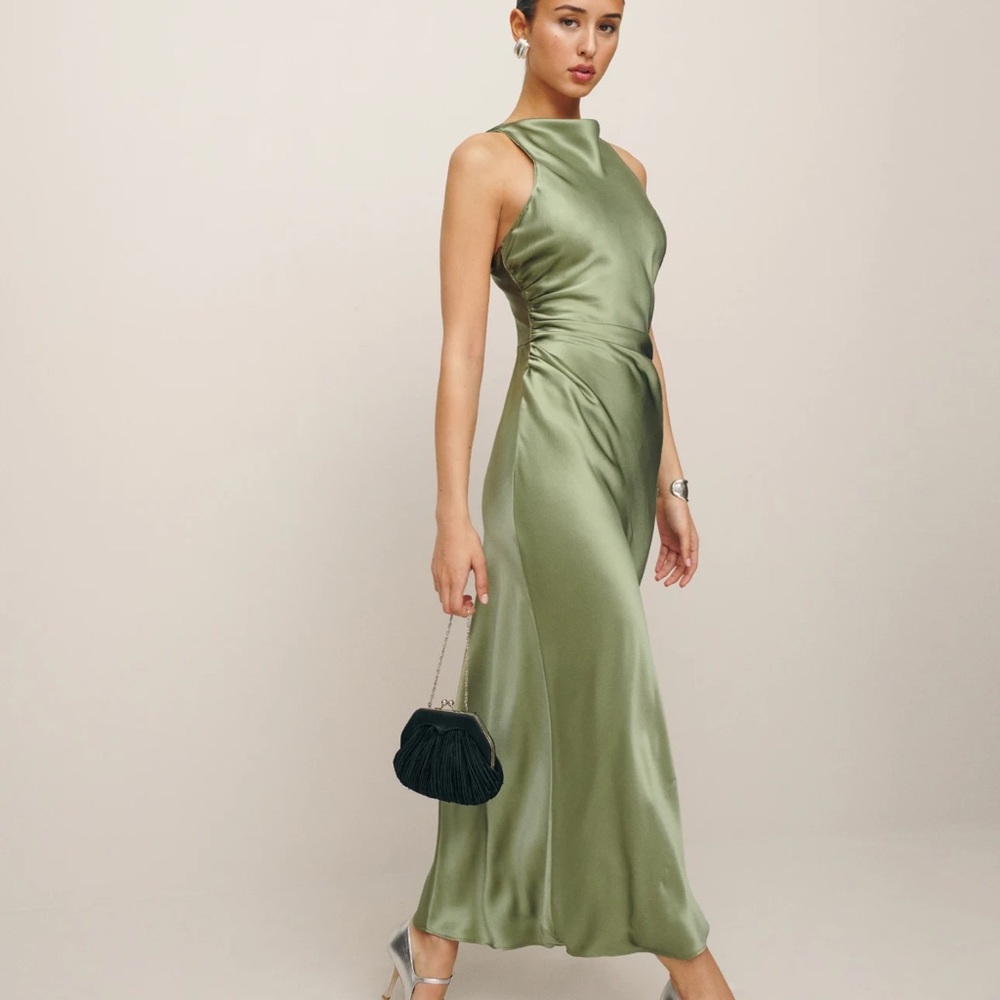 Reformation Casette Dress in Artichoke